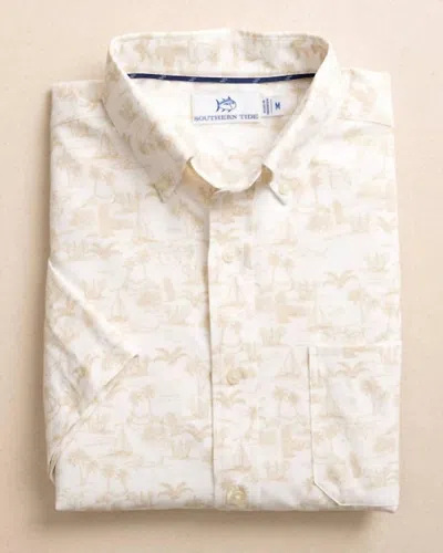 Southern Tide Men's Tide To The Shore Intercoastal Sport Shirt In Sourdough In Neutral