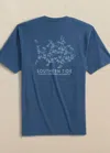 Southern Tide Men's Tropical Toile Short Sleeve T-shirt In Aged Denim In Multi