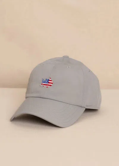 Southern Tide Men's Usa Flag Skipjack Performance Hat In Storm Cloud In Gray