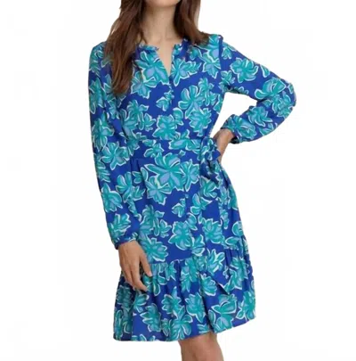 Southern Tide Merritt Forever Blooming Long Sleeve Dress In Surf Blue