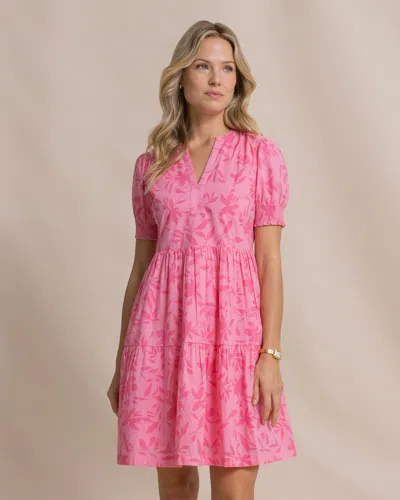 Southern Tide Mina Printed Dress In Sea Pink