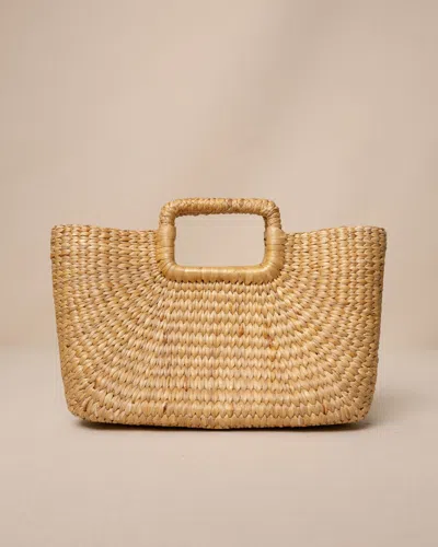 Southern Tide Mini Woven Rattan Tote In Brown