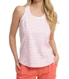 Southern Tide Myra Stripe Racerback Tank Top In Classic White In White