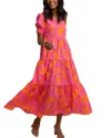 Southern Tide Nadine Tiered Cotton Lawn Maxi Dress In Camelia Rose Pink In Multi