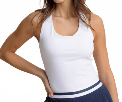 Southern Tide Natalie Cross Back Tank Top In Classic White In Multi