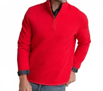 Southern Tide Oak Island Reversible Quarter Zip Top In Grenadine Red