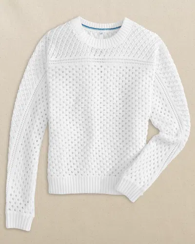 Southern Tide Ophelia Open Stitch Sweater In Classic White