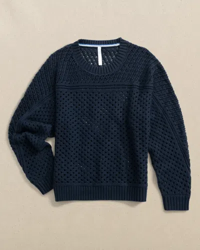 Southern Tide Ophelia Open Stitch Sweater In Dress Blue