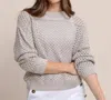 Southern Tide Ophelia Open Stitch Sweater In Driftwood Khaki In Gray