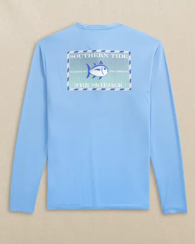 Southern Tide Original Skipjack Grey Marlin Long Sleeve Performance T-shirt In Ocean Channel