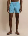 Southern Tide Painted Check Swim Trunk In Wake Blue In Multi