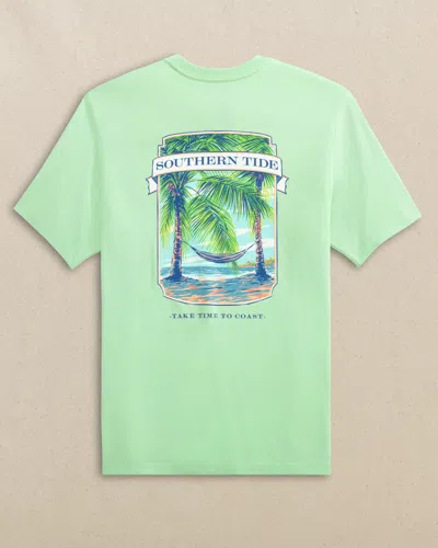 Southern Tide Palm Hammock Time To Coast Short Sleeve T-shirt In Green