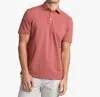 SOUTHERN TIDE PERFORMANCE STRETCH SHORT SLEEVE POLO SHIRT IN HEATHER TUSCANY RED
