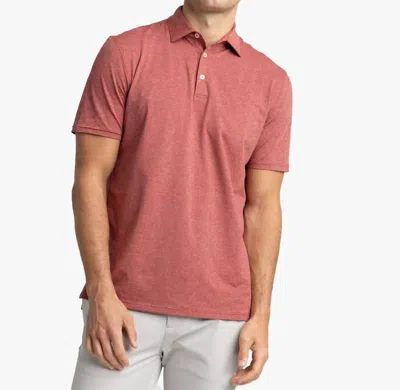 Southern Tide Performance Stretch Short Sleeve Polo Shirt In Heather Tuscany Red In Multi