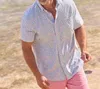 Southern Tide Petal Party Intercoastal Short Sleeve Sport Shirt In Jade Green