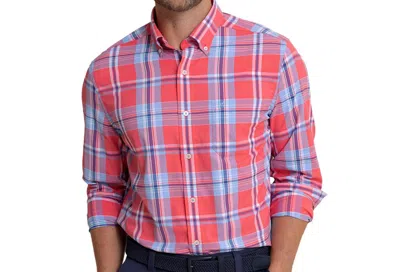 Southern Tide Plaid Intercoastal Button Down Shirt In Snapper In Multi