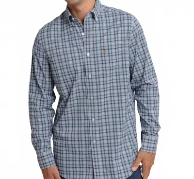 Southern Tide Plaid Intercoastal Long Sleeve Sports Shirt In Salt Meadow In Multi