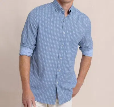 Southern Tide Pop Lock And Dock It Intercoastal Long Sleeve Sport Shirt In Light Indigo