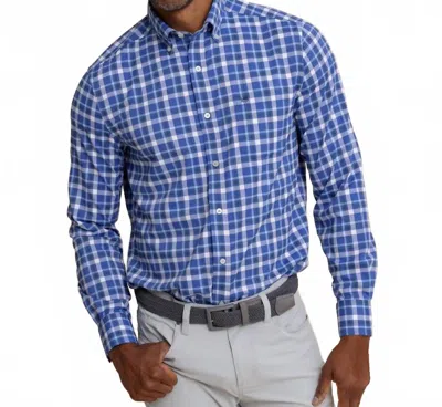 Southern Tide River Ridge Plaid Sportshirt In Surf Blue