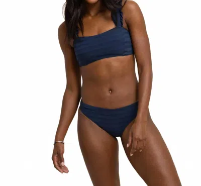 Southern Tide Ruffle Bikini Bottom In Navy Blue