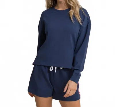 Southern Tide Sabrina Side Stripe Sweatshirt In Dress Blue