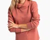 Southern Tide Sadie Textured Tunic Top In Heather Mineral Red In Multi