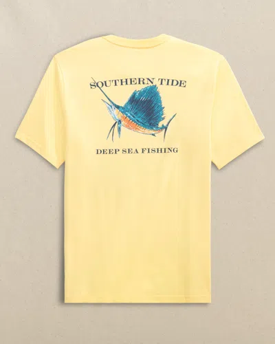 Southern Tide Sailfish Deep Sea Fishing Short Sleeve T-shirt In Pineapple