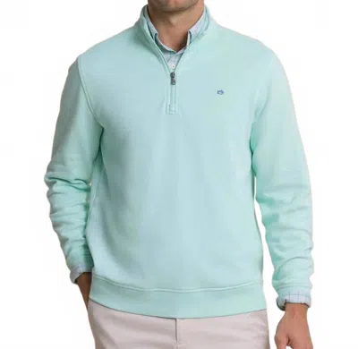Southern Tide Sandy Cove Pique Quarter Zip Top In Gulf Shores In Blue
