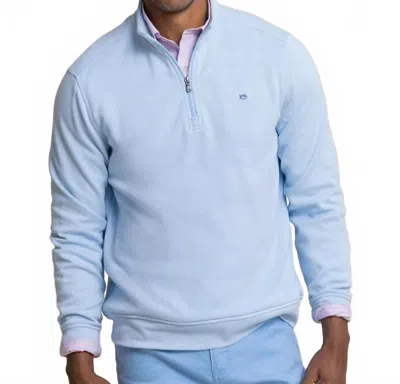 Southern Tide Sandy Cove Pique Quarter Zip Top In Ocean Channel In Blue