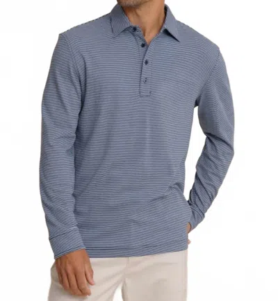 Southern Tide Sandy Kay Sportshirt Long Sleeve Polo In Dress Blue In Multi