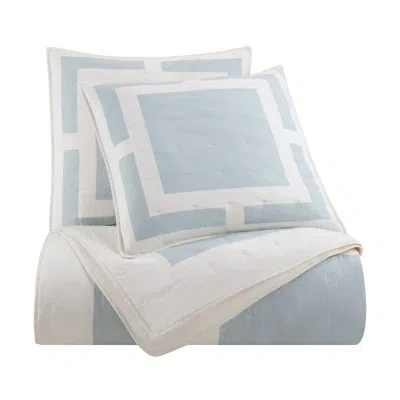 Southern Tide Savannah Euro Ivory/blue Sham In Ivory,blue