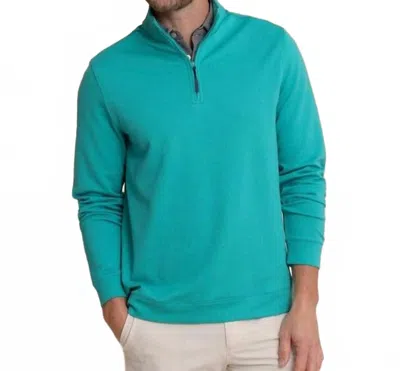 Southern Tide Schooner Quarter Zip Top In Spruce Shade In Blue