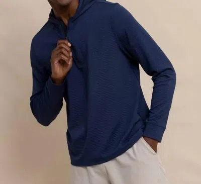 Southern Tide Scuttle Hoodie Performance Quarter Zip In Heather True Navy In Multi