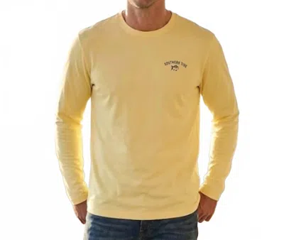 Southern Tide Sharks And Skipjacks Performance Long Sleeve Tee In Golden Haze Yellow