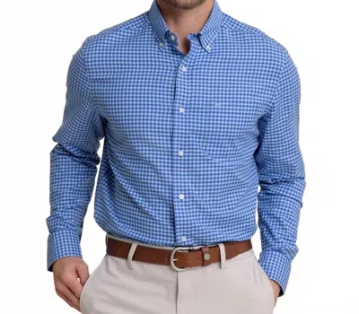 Southern Tide Silver Lake Plaid Skipjack Sport Shirt In Surf Blue