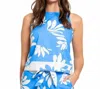 Southern Tide Simone Leafy Luxe Printed Tank In Boat Blue In Blue