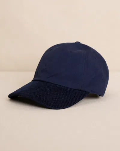 Southern Tide Skipjack Canvas Leather Strap Hat In Navy