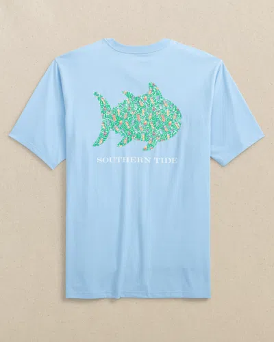 Southern Tide Skipjack Cocktail Fill Short Sleeve T-shirt In Cerulean