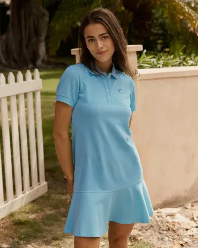 Southern Tide Skipjack Dropwaist Polo Dress In Ocean Channel