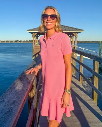 Southern Tide Skipjack Dropwaist Polo Dress In Sea Pink