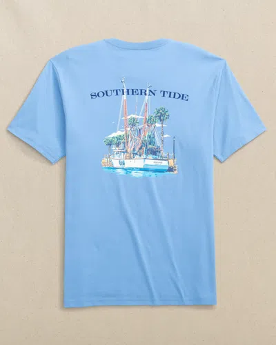 Southern Tide Skipjack Shrimp Boat Short Sleeve T-shirt In Ocean Channel