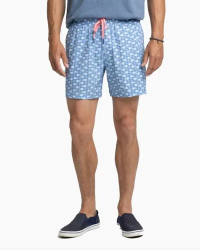 Southern Tide Skipping Jacks Heather Swim Trunk In Heather Clearwater Blue In Multi