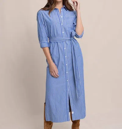 Southern Tide Striped Shirt Dress In Blue Lolite In Multi