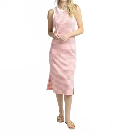 Southern Tide Sun Farer Stripe Midi Tank Dress In Conch Shell In Pink