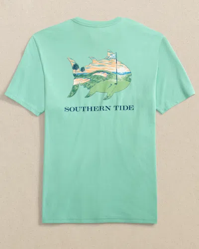 Southern Tide Sunrise On The Green Short Sleeve T-shirt In Garden Grove