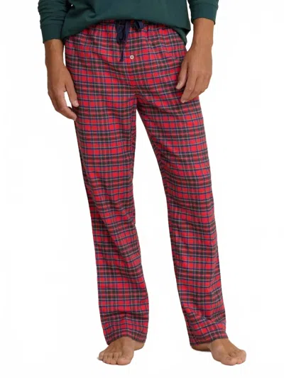 Southern Tide Tartan Lounge Pants In Crab Red In Multi