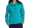Southern Tide Tonya Button Mock Pullover In Spruce Shade In Blue