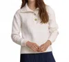Southern Tide Tonya Button Mock Pullover In White In White