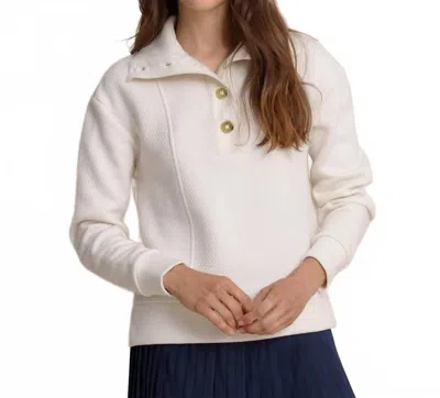 Southern Tide Tonya Button Mock Pullover In White