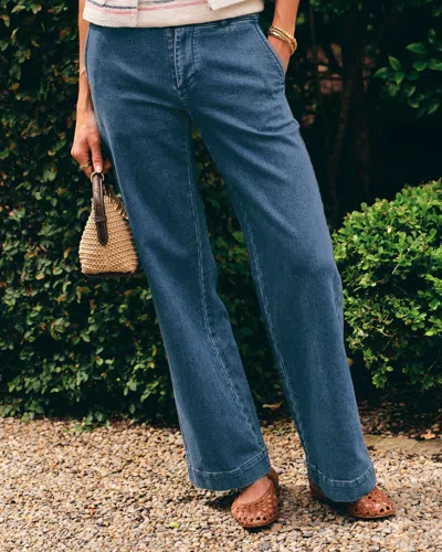 Southern Tide Tori Denim Wide Leg Chino Pant In Indigo